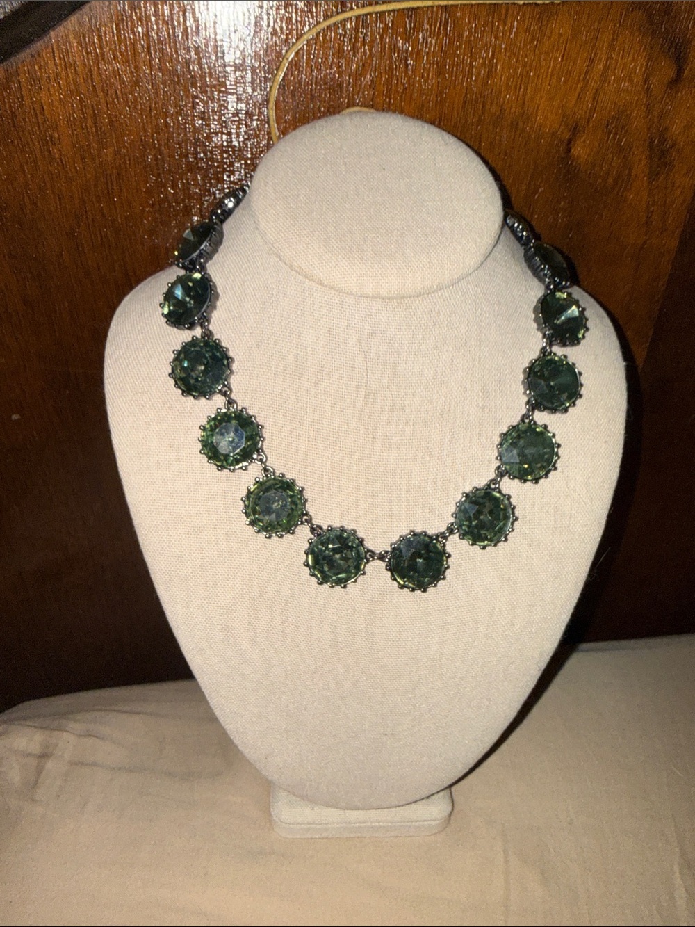 Green Crystal Statement Necklace - Unbranded